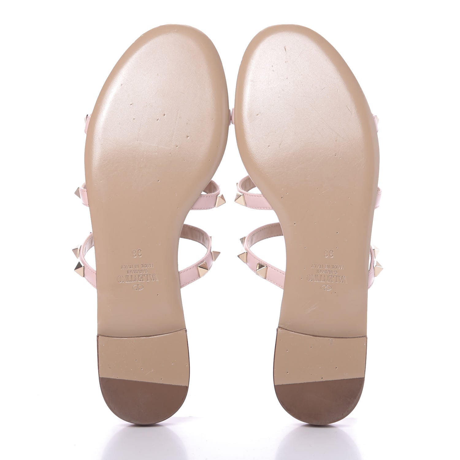 Valentino Garavani Nappa Rockstud Caged Flat Slide Sandals 36 Rose Quartz 5 of 8