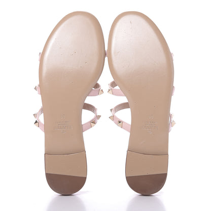 Valentino Garavani Nappa Rockstud Caged Flat Slide Sandals 36 Rose Quartz 5 of 8