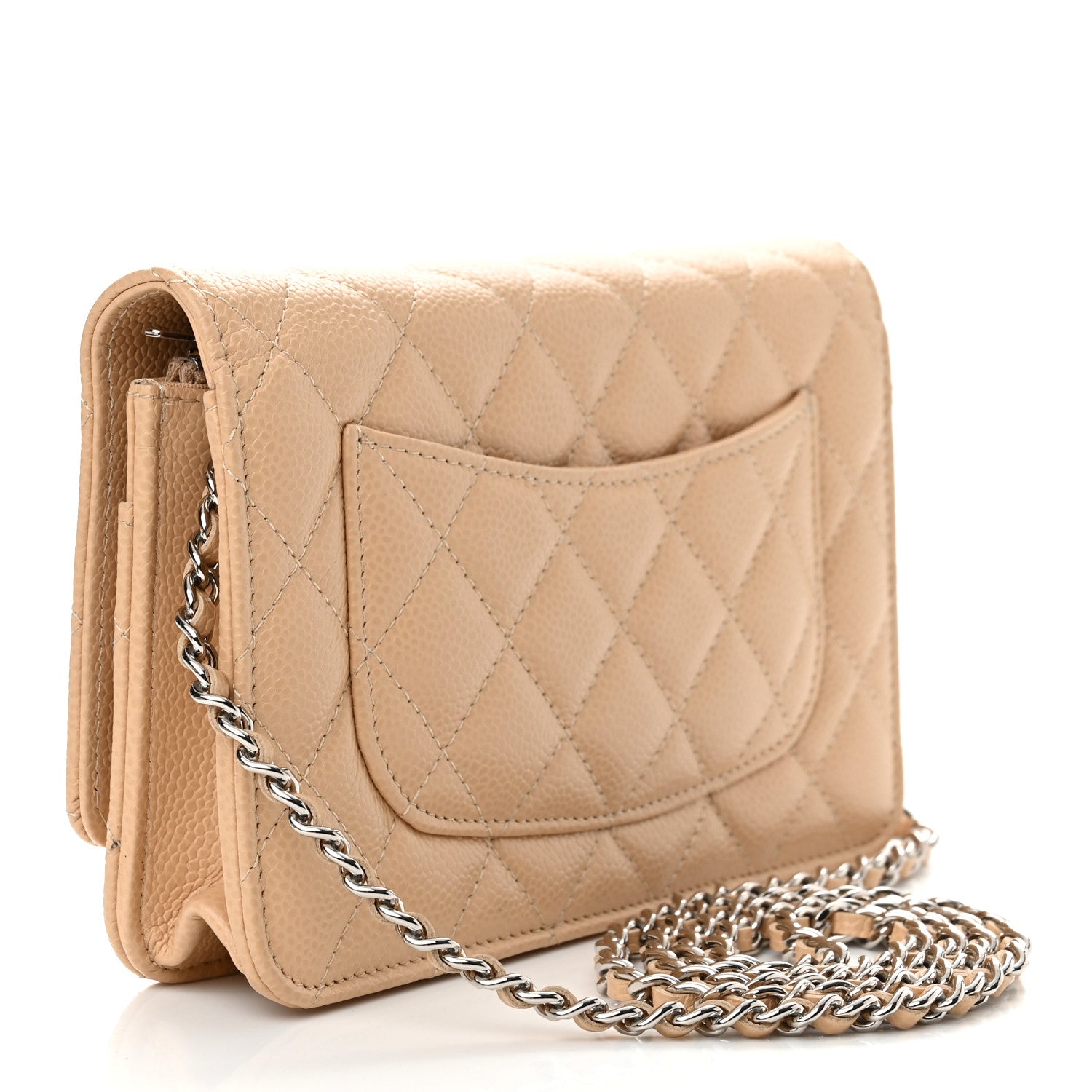 Chanel Caviar Quilted Wallet On Chain WOC Beige 2 of 11