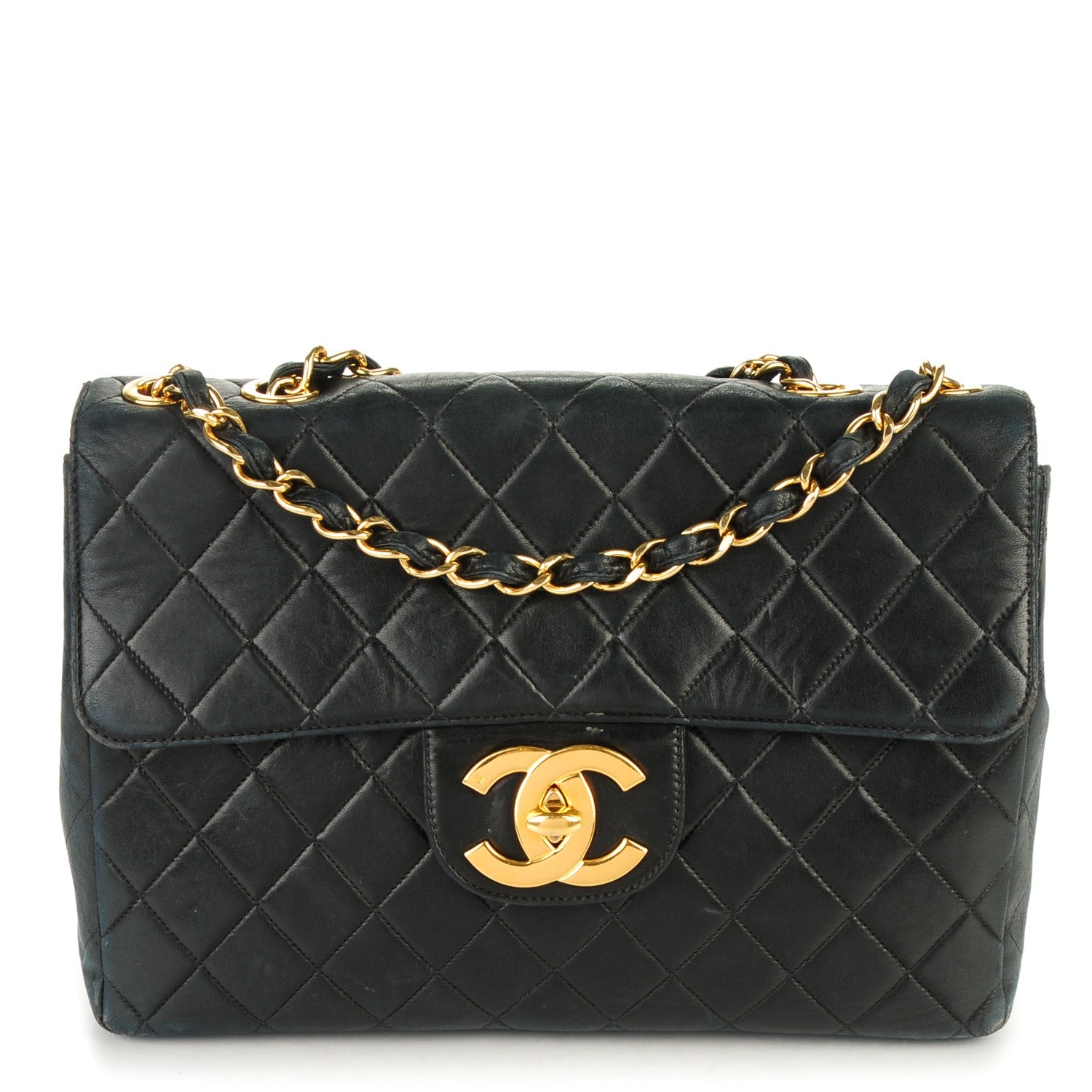 Chanel Lambskin Quilted XL Jumbo Single Flap Black 1 of 11