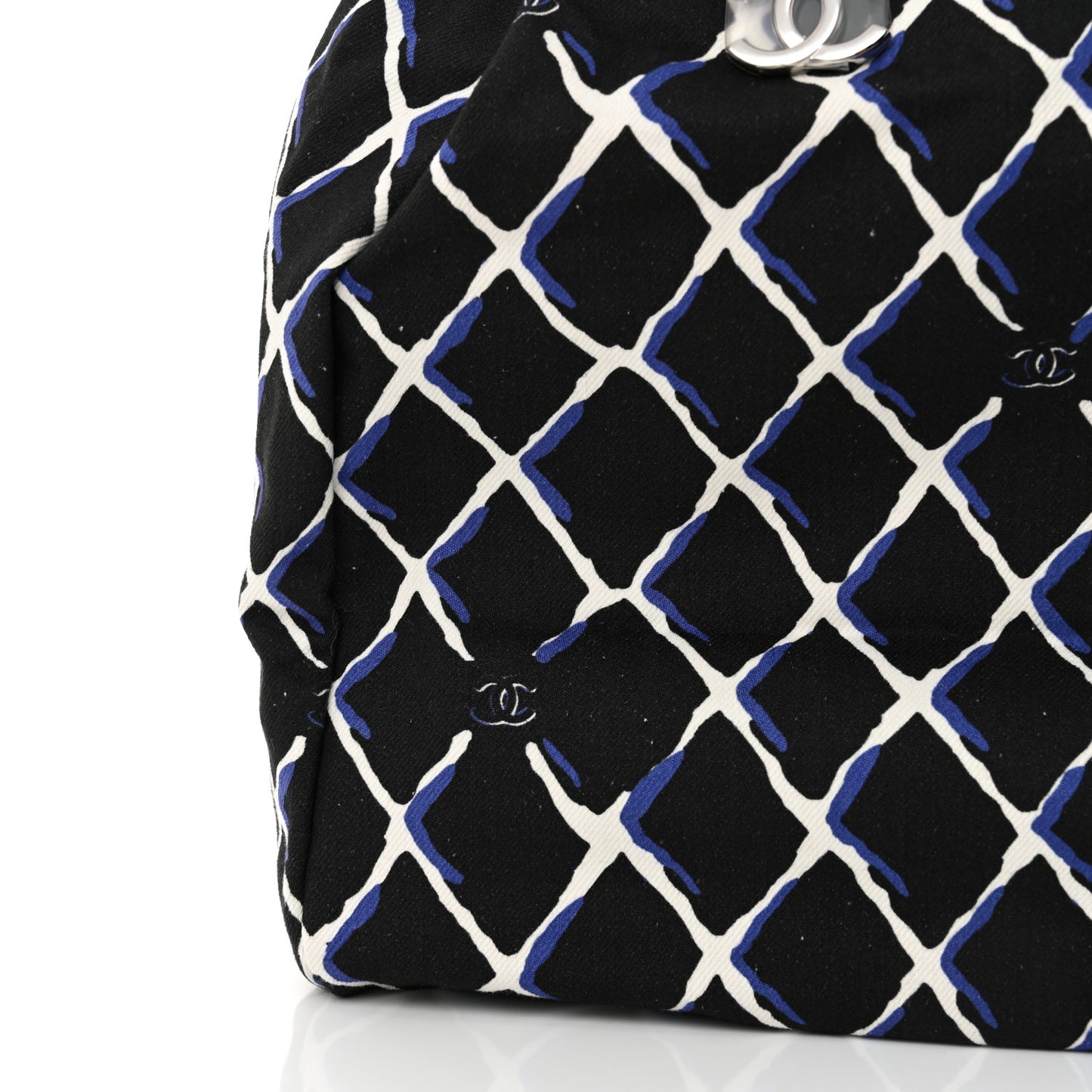 Canvas Printed Airline Drawstring Bag Black Blue