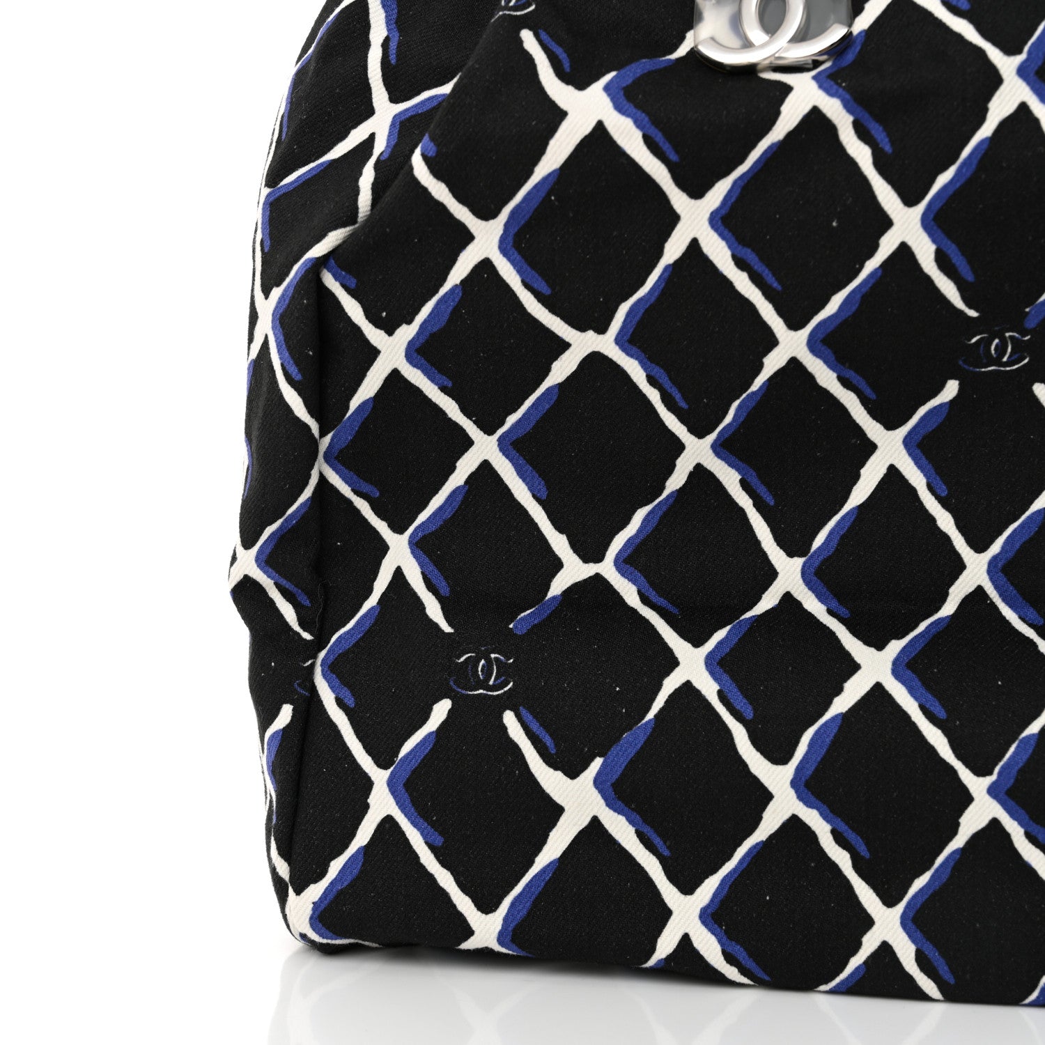 Chanel Canvas Printed Airline Drawstring Bag Black Blue 12 of 12