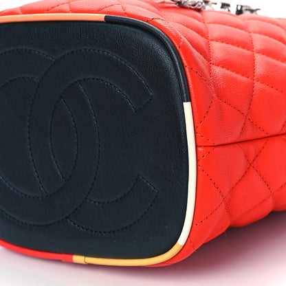 Chanel Lambskin Quilted Cuba Drawstring Tote Red White Blue 9 of 9