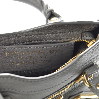Balenciaga Chevre Gold Metallic Edge Hardware Nano City Gris Acier 9 of 10