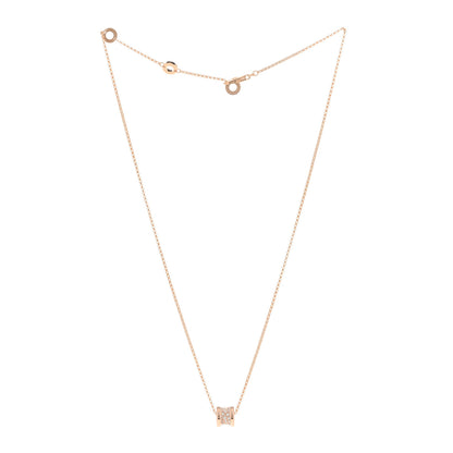 Bulgari 18K Rose Gold Diamond Small B.Zero1 Pave Pendant Necklace 2 of 4