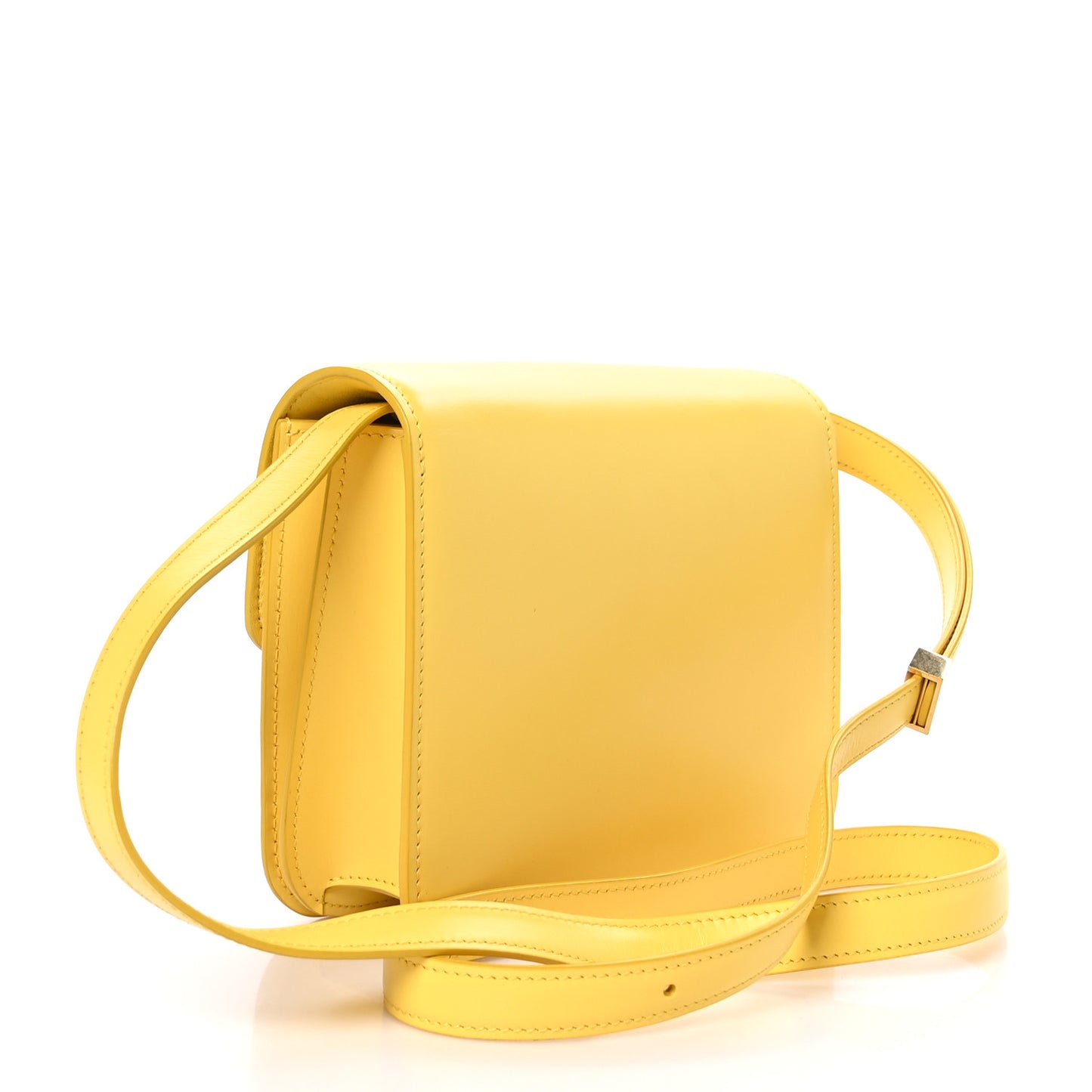 Box Calfskin Teen Classic Box Flap Bag Yellow
