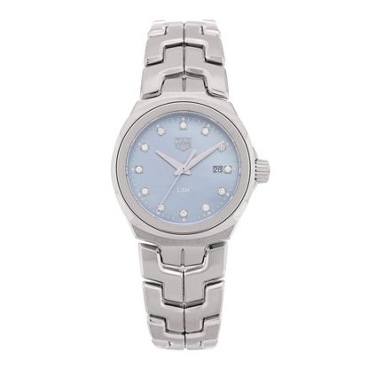 Tag Heuer Stainless Steel Diamond Blue Mother of Pearl 29mm Link Quartz Watch WBC1313 1 of 5