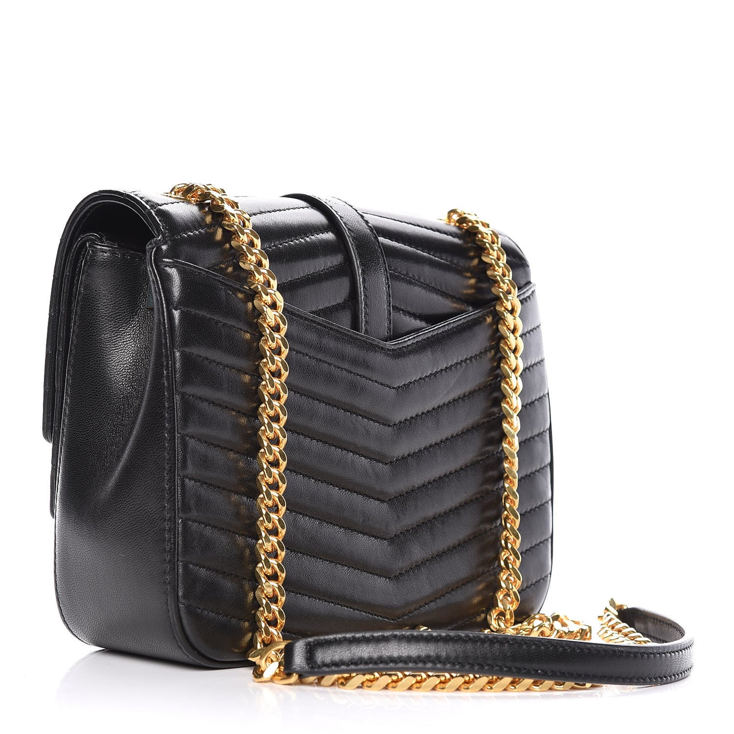 Lambskin Matelasse Chevron Monogram Small Sulpice Bag Black