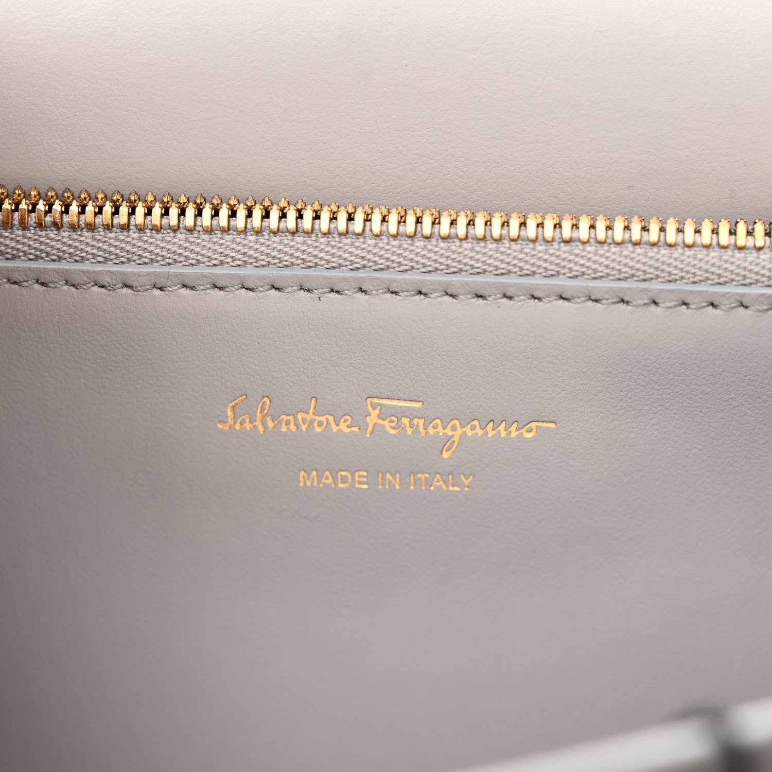 Salvatore Ferragamo Calfskin Joanne Crossbody Pale Grey 6 of 11