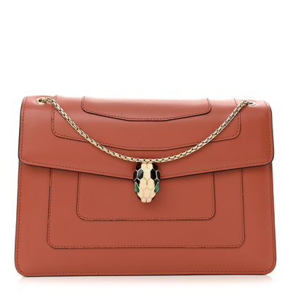 Bulgari Calfskin Serpenti Forever Shoulder Bag Coral 1 of 11