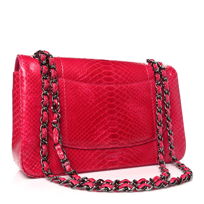 Chanel Snakeskin Jumbo Double Flap Pink 3 of 11