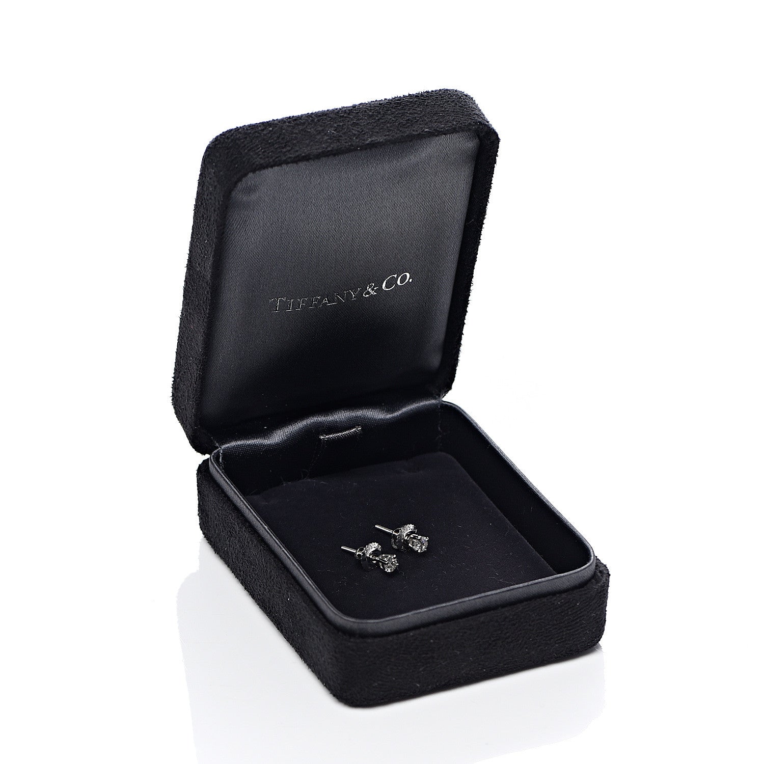 Tiffany Platinum Diamond .22ctw Solitaire Earrings 5 of 5