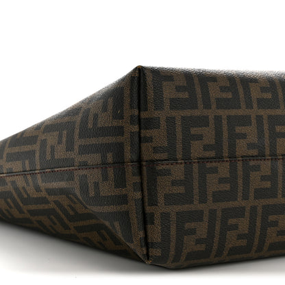 Fendi Zucca Spalmati Medium Roll Tote Tobacco Blue 9 of 13