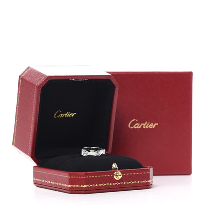 Cartier 18K White Gold 3 Diamond 5.5mm LOVE Ring 51 5.75 6 of 6