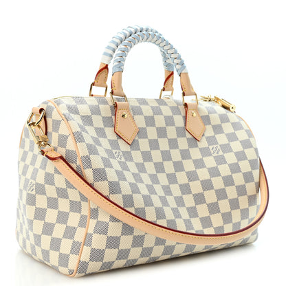 Louis Vuitton Damier Azur Braided Speedy Soft 30 Bleu Olympe 3 of 9