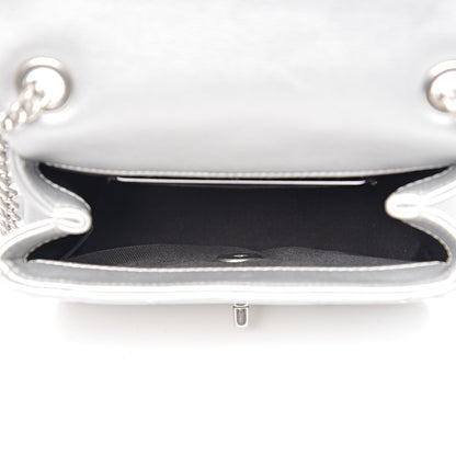 Chanel Metallic Lambskin Chevron Quilted Studded Mini Flap Silver 4 of 10