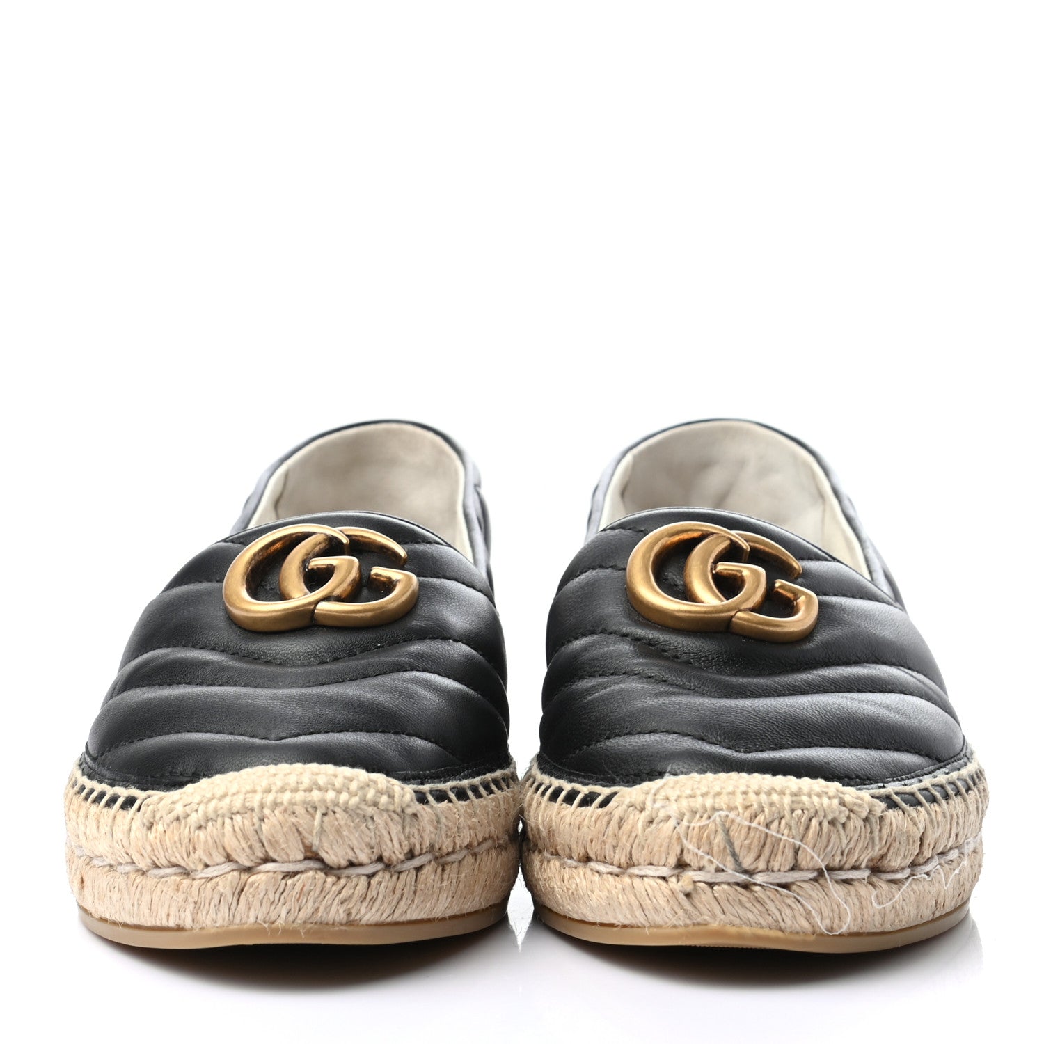Gucci Nappa Matelasse GG Marmont Espadrilles 36.5 Black 4 of 9
