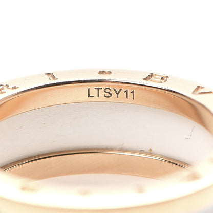 Bulgari 18K Rose Gold White Ceramic B.Zero1 Two-Band Ring 59 8.75 5 of 9