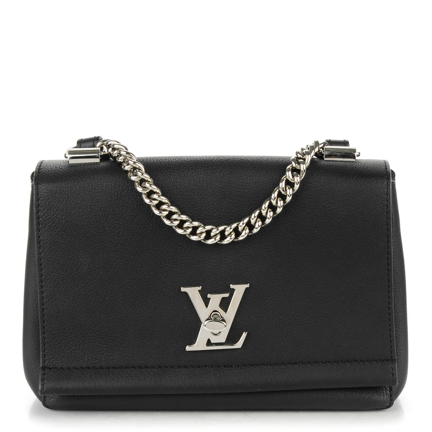 Louis Vuitton Calfskin Lockme II Chain Bag BB Black 1 of 7