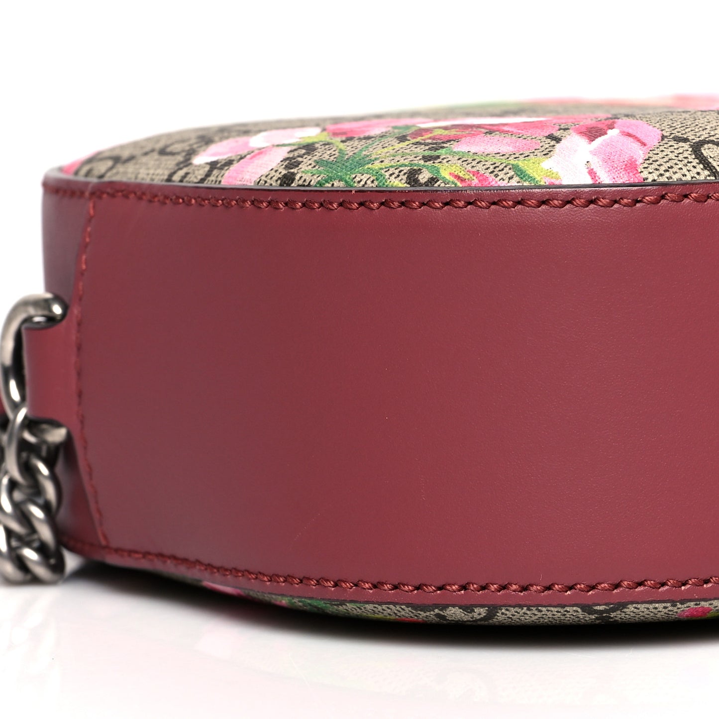 GG Supreme Monogram Blooms Mini Chain Shoulder Bag Beige Multicolor Dry Rose