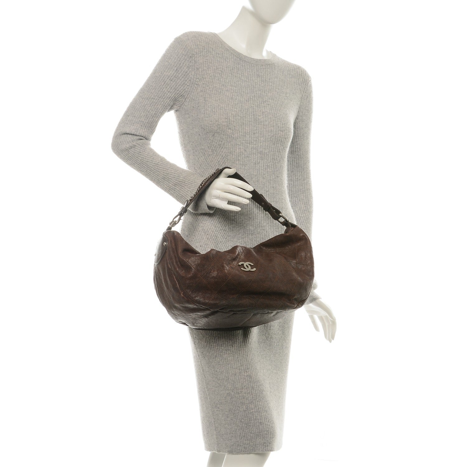 Chanel Caviar Outdoor Ligne Large Hobo Brown 2 of 11