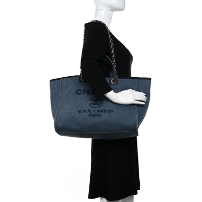 Chanel Canvas Sequin Medium Deauville Tote Navy 2 of 11