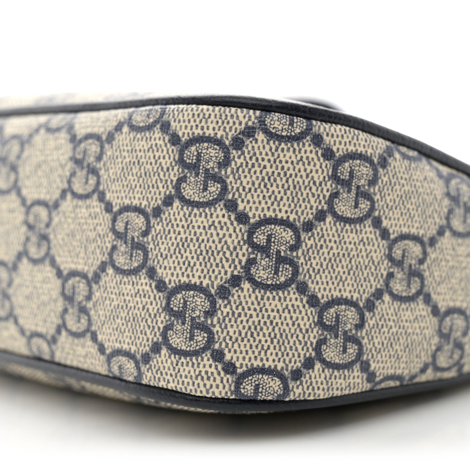 Gucci GG Supreme Monogram Textured Dollar Calfskin Web Small Ophidia GG Handbag Beige Blue 10 of 10