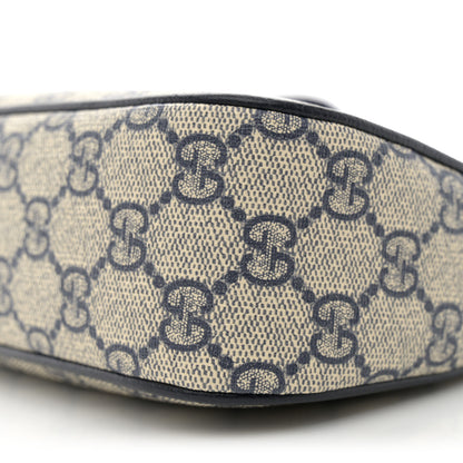 Gucci GG Supreme Monogram Textured Dollar Calfskin Web Small Ophidia GG Handbag Beige Blue 10 of 10