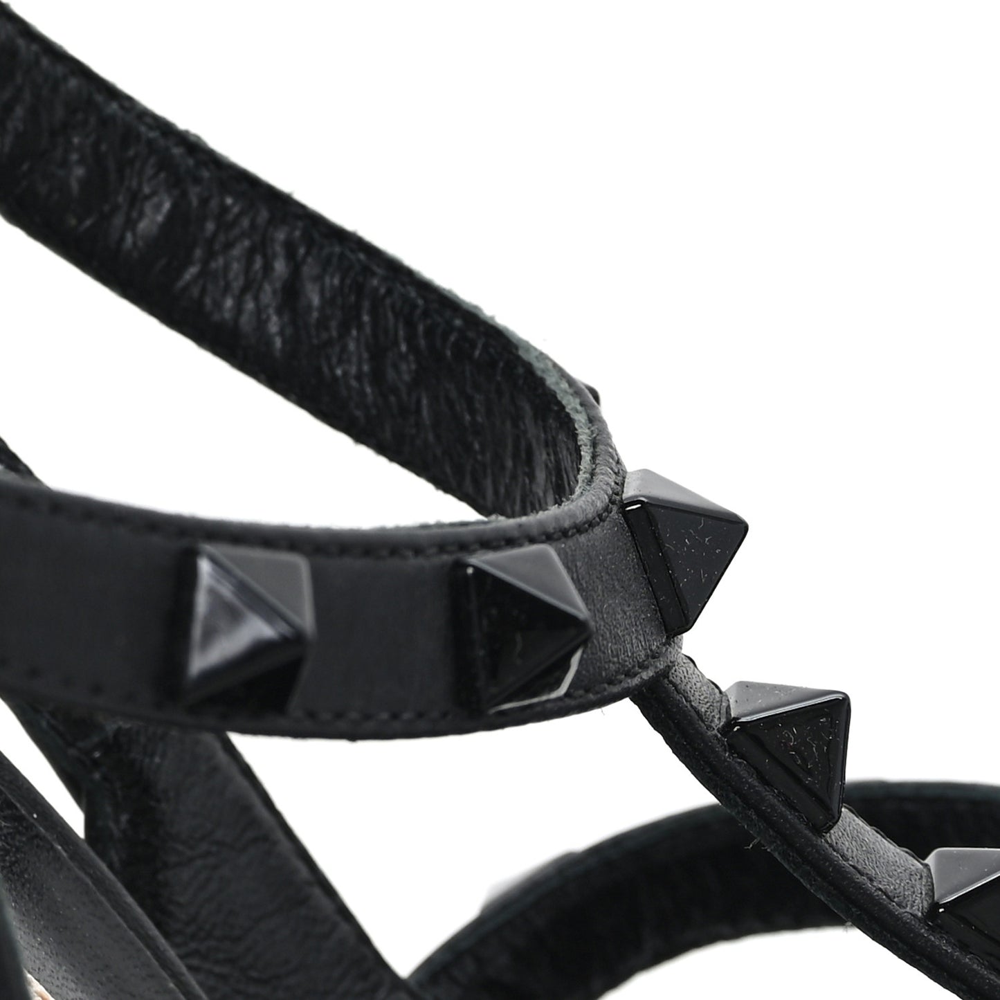 Calfskin Nappa Monochrome Rockstud Ankle Strap 100mm Pumps 40 Black