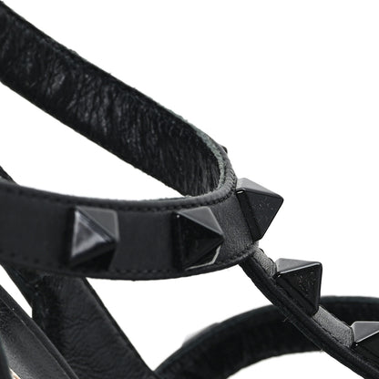 Valentino Garavani Calfskin Nappa Monochrome Rockstud Ankle Strap 100mm Pumps 40 Black 11 of 11