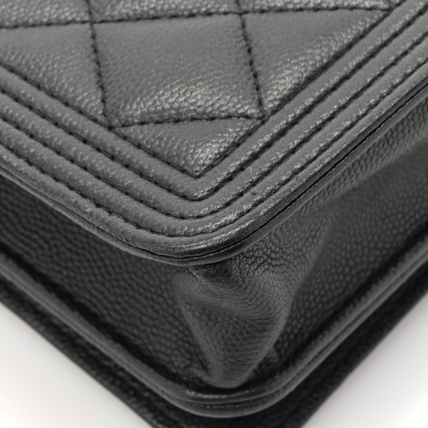 Chanel Caviar Quilted Boy Wallet On Chain WOC So Black 16 of 17