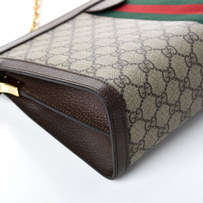 Gucci GG Supreme Monogram Web Medium Ophidia Chain Shoulder Bag Brown 14 of 17