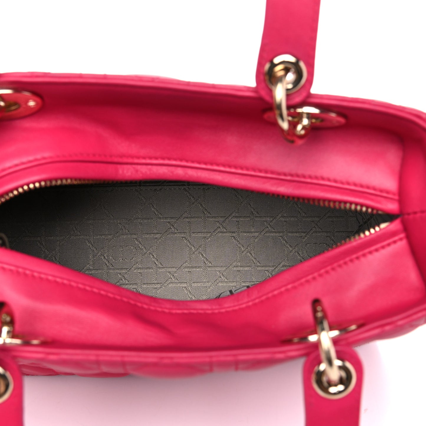 Lambskin Cannage Medium Lady Dior Pink