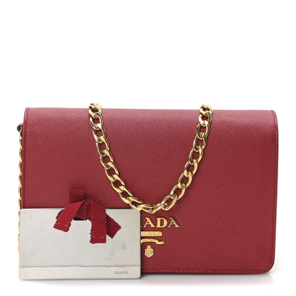 Prada Saffiano Lux Chain Wallet 3 of 10