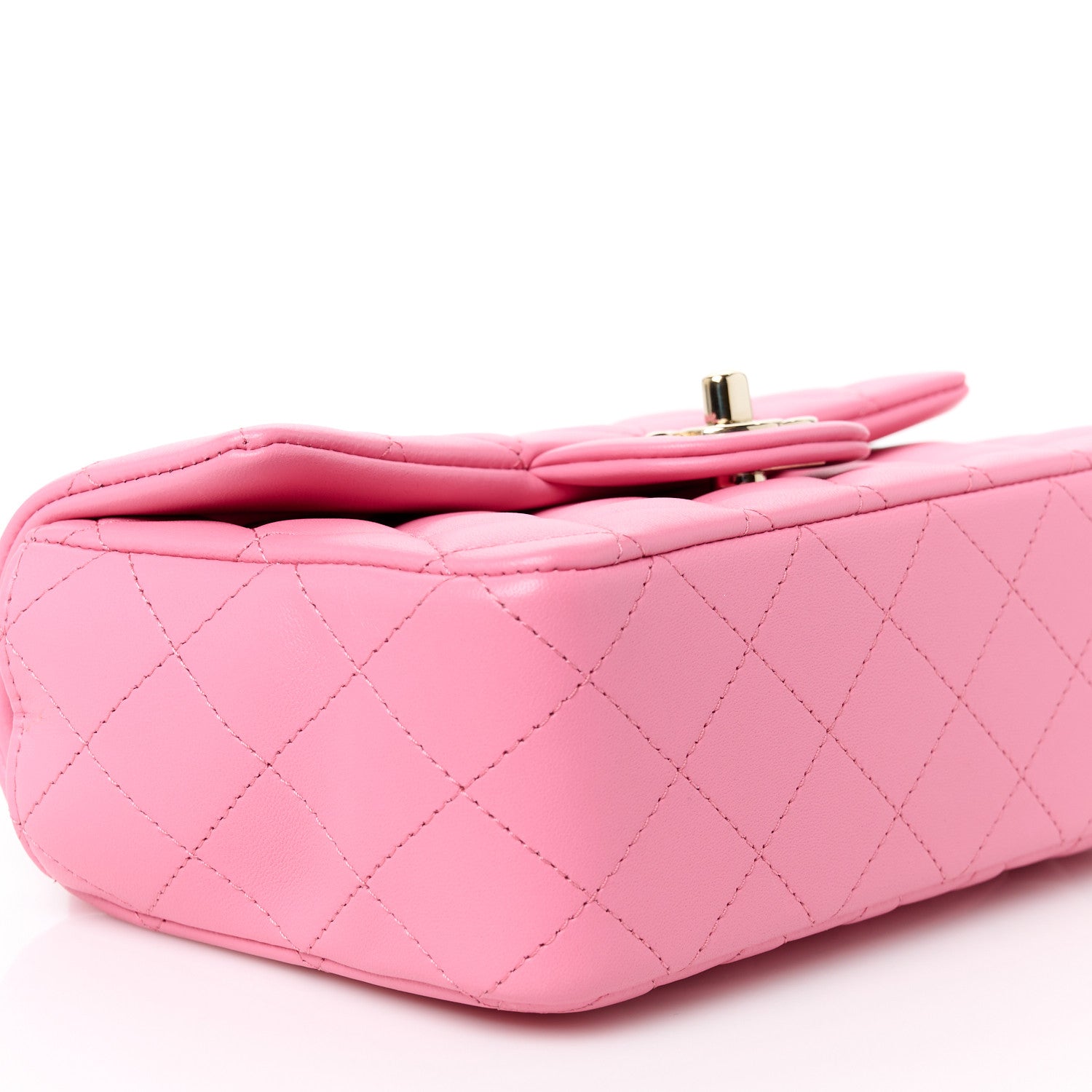 Chanel Lambskin Quilted Mini Top Handle Rectangular Flap Pink 10 of 12