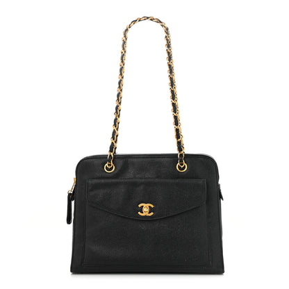 Chanel Caviar Flap Shoulder Bag Black 1 of 13