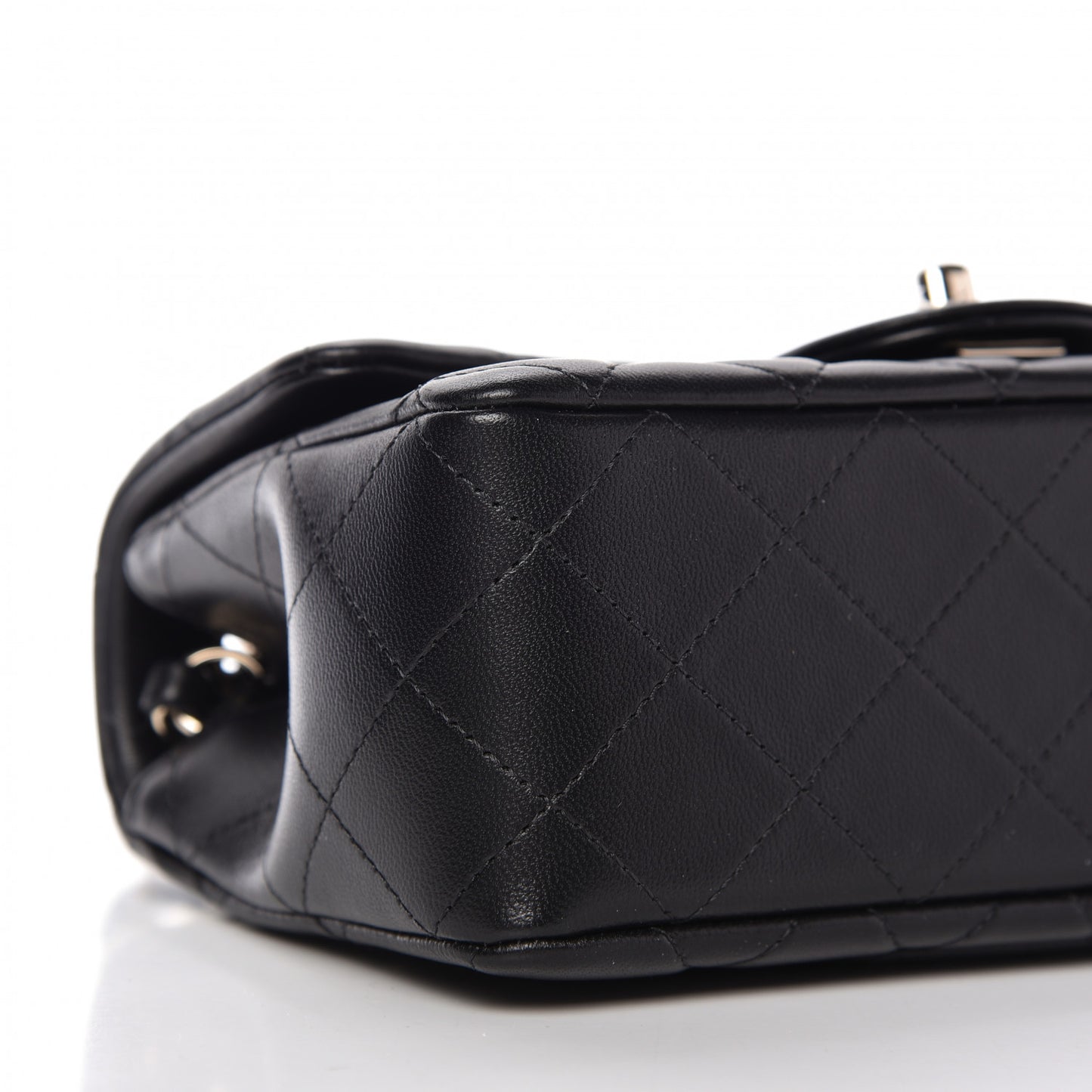 Lambskin Quilted Mini Rectangular Flap Black