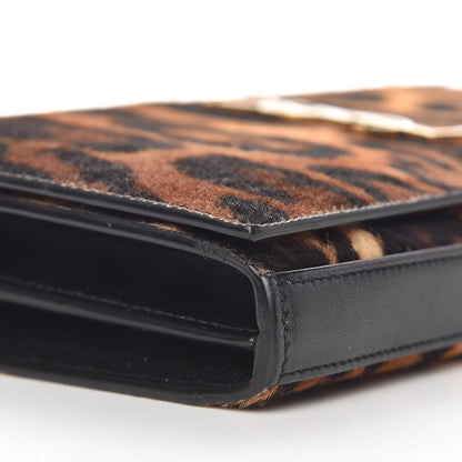 Saint Laurent Calf Hair Monogram Chain Wallet Leopard 10 of 12