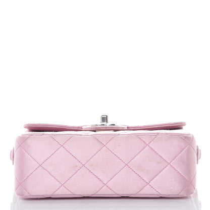 Chanel Satin Quilted Evening Bag Pink 12 of 18