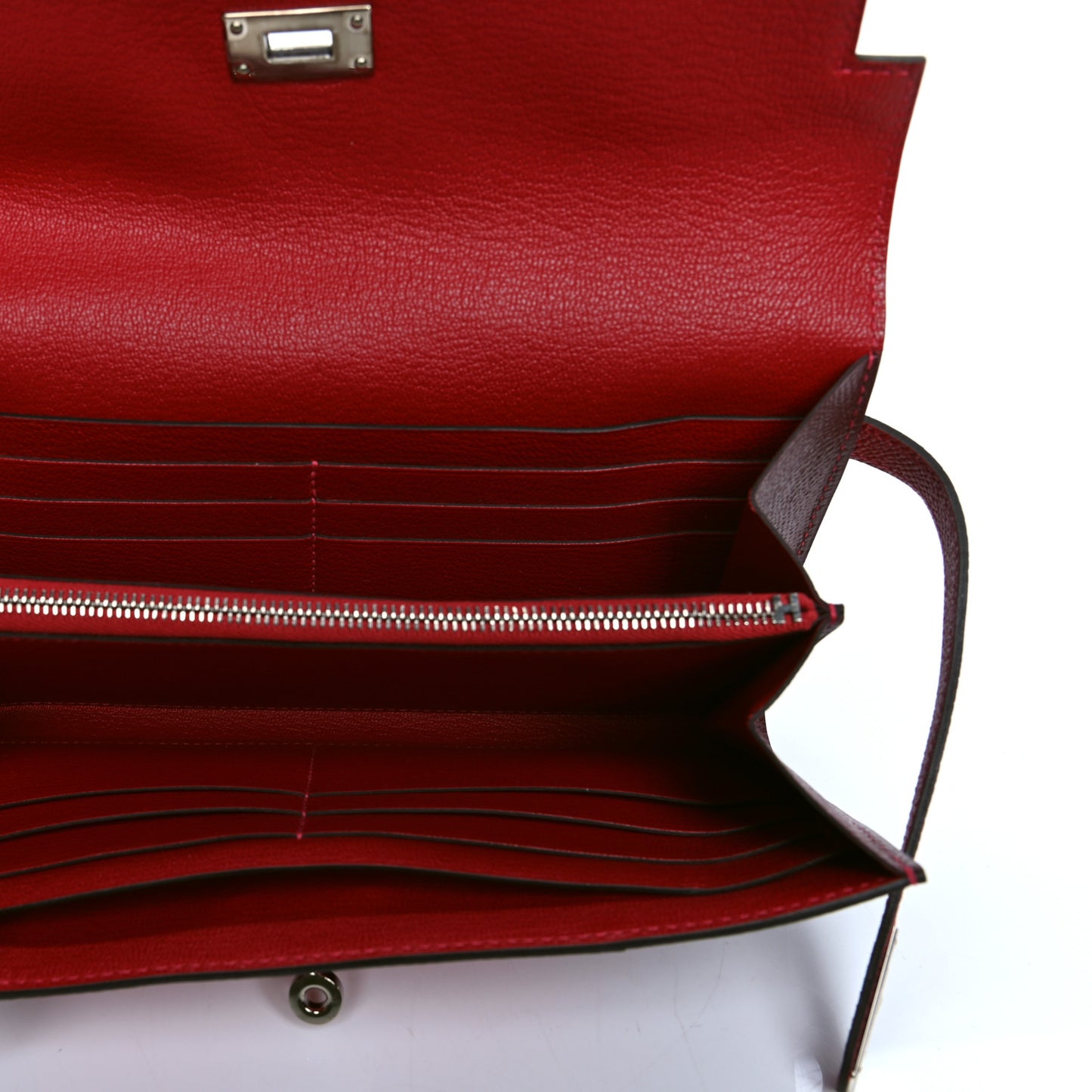 Epsom Flag Kelly Longue Wallet Rouge Casaque Rouge H
