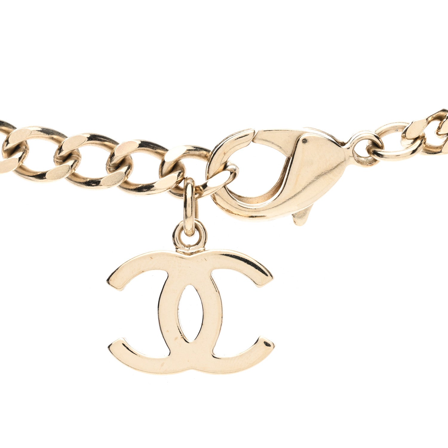 Chanel Crystal Chain CC Link Choker Gold Silver 4 of 6
