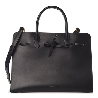 Mansur Gavriel Vegetable Tanned Calfskin Large Sun Bag Black Blue 1 of 10