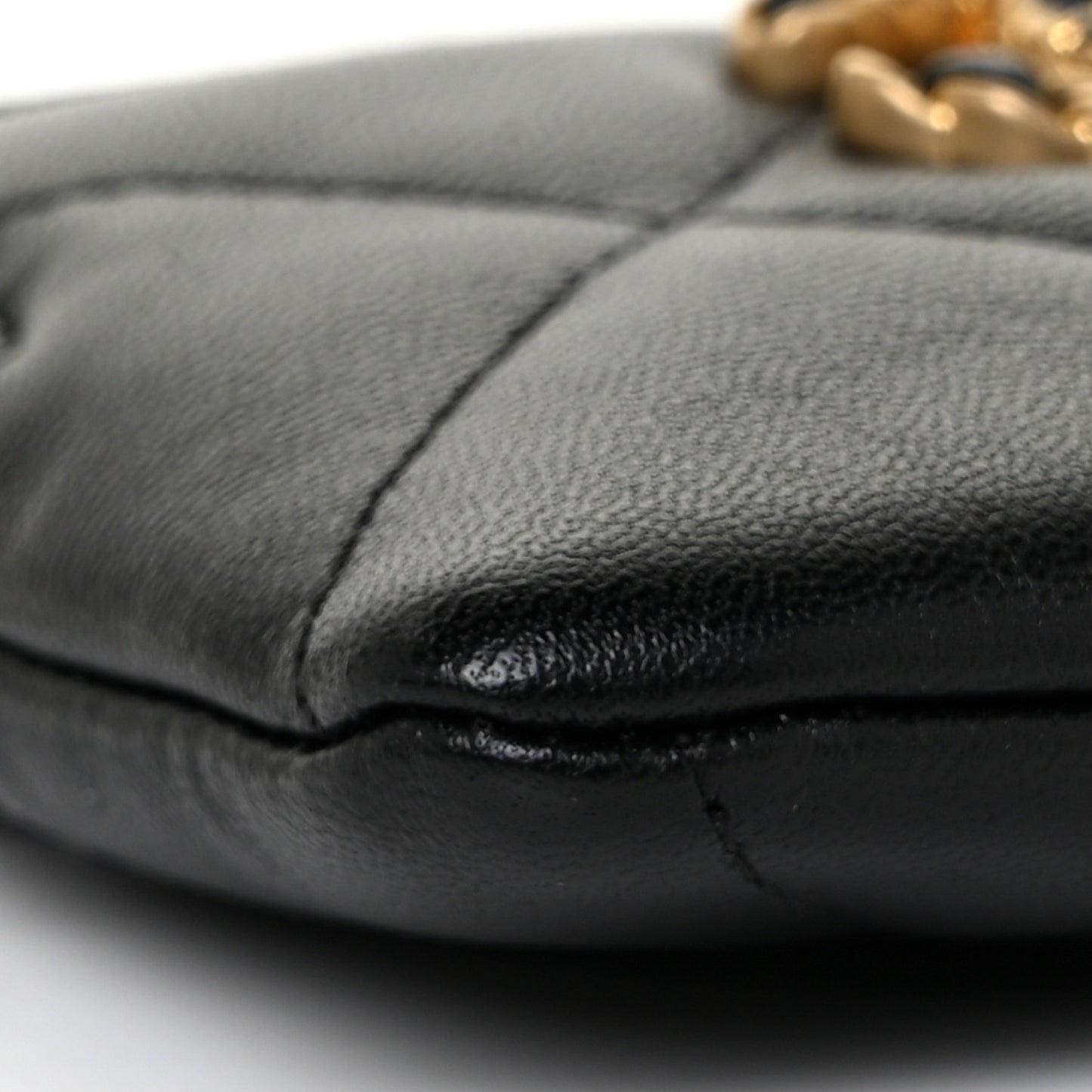 Lambskin Quilted Chanel 19 Zip Card Holder Wallet Black