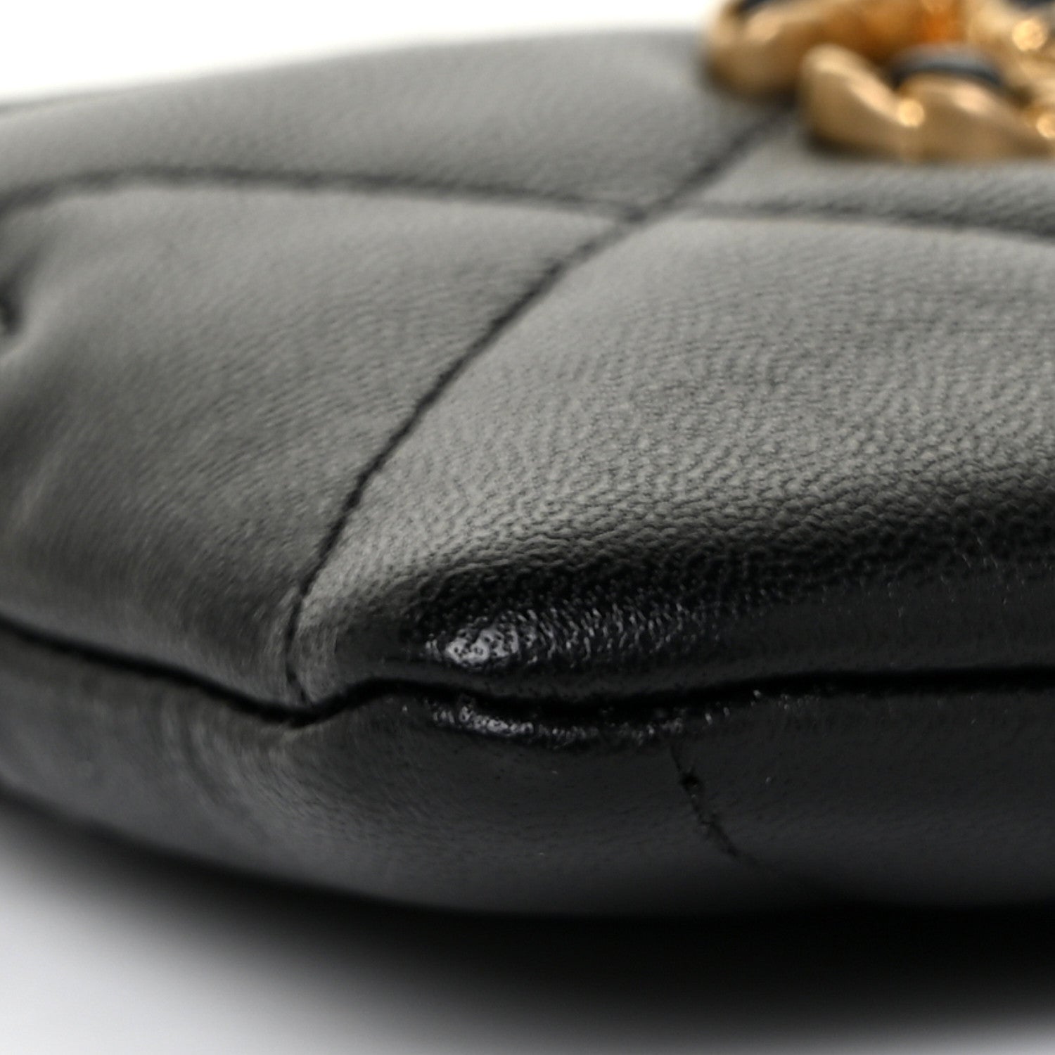 Chanel Lambskin Quilted Chanel 19 Zip Card Holder Wallet Black 8 of 10