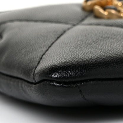 Chanel Lambskin Quilted Chanel 19 Zip Card Holder Wallet Black 8 of 10