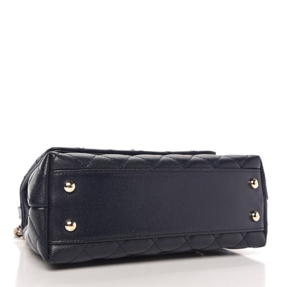 Chanel Caviar Quilted Mini Coco Handle Flap Navy Blue 4 of 10