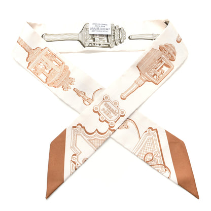 Hermes Silk Merveilleuses Lanternes Twilly Creme Caramel Kaki 1 of 4