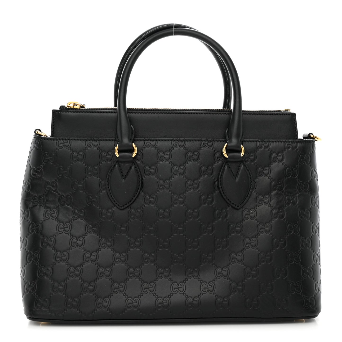 Guccissima Signature Nappa Small Zip Top Tote Black