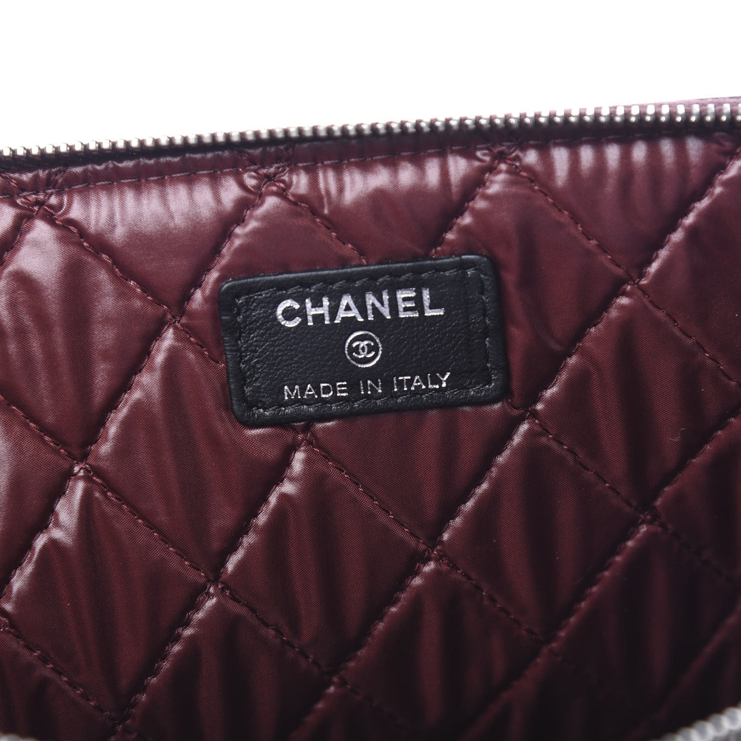 Lambskin Quilted Large Cosmetic Case Black