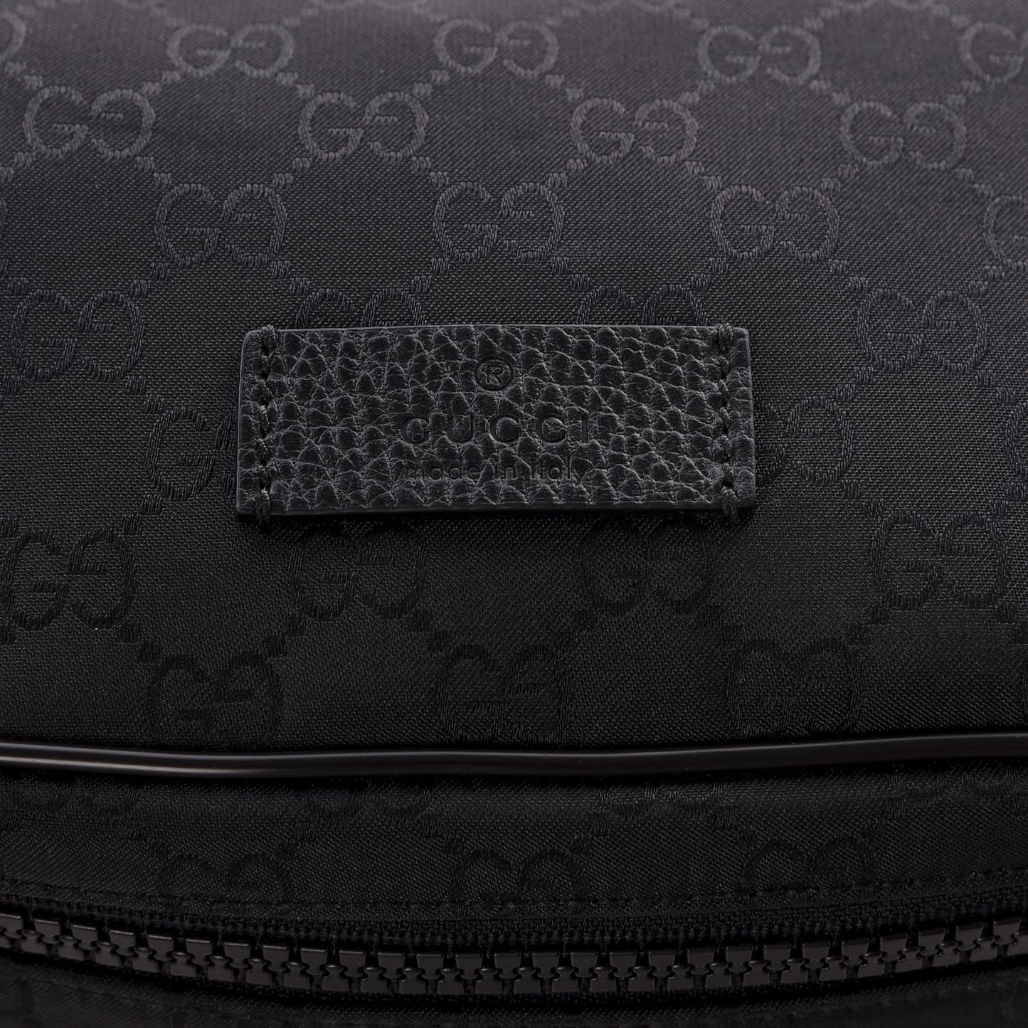Nylon Monogram Fanny Pack Belt Bag Black